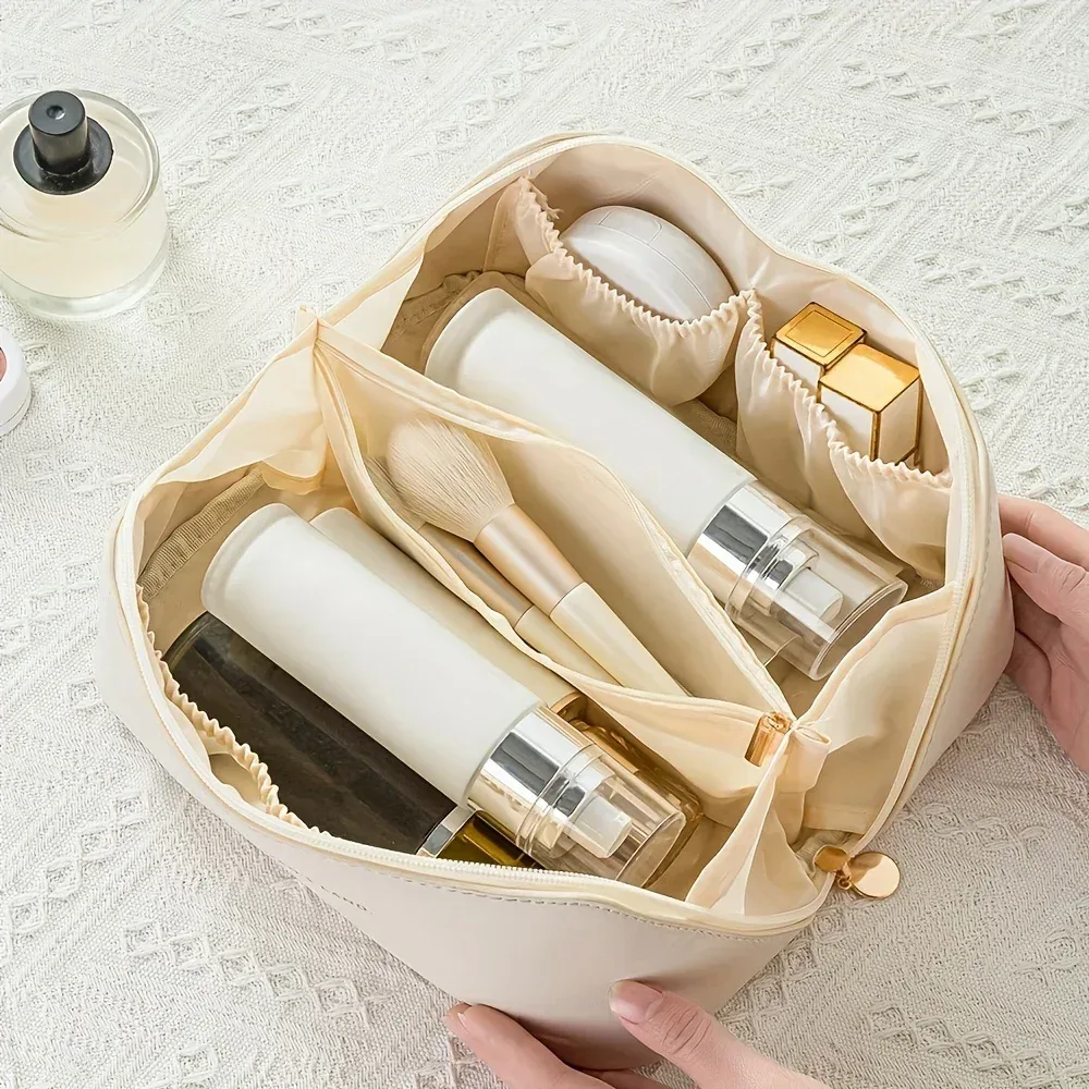 organisateur de maquillage trousse de toilette féminine sac trousse de maquillage pochette de rangement boîte de luxe pour dame, sac à cosmétiques, sac de rangement pour voyage zip
