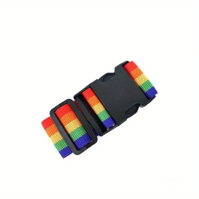 1 pack de sangle de bagage réglable, ceinture de valise, sangle de voyage de couleur vive avec boucle à dégagement rapide