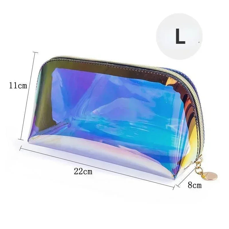 sac à cosmétiques laser à la mode pour femmes, étui de maquillage transparent en pvc, pochette de rangement de beauté, sac de rouge à lèvres féminin, pochette de maquillage pour dames