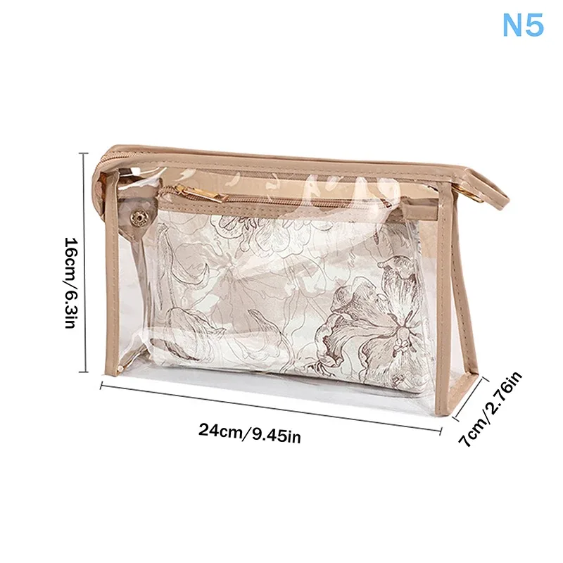sac de maquillage portable élégant, motif floral en dentelle, sac de rangement cosmétique avec poignée, pochette de toilette de voyage de grande capacité pour femmes