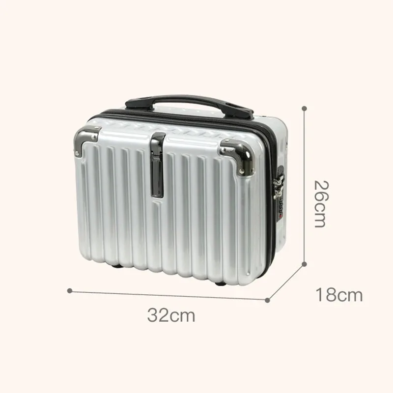 mini valise de voyage étanche avec fermeture éclair, boîtes de rangement portables, valise de maquillage, bagages pour enfants, 14 ", nouveau