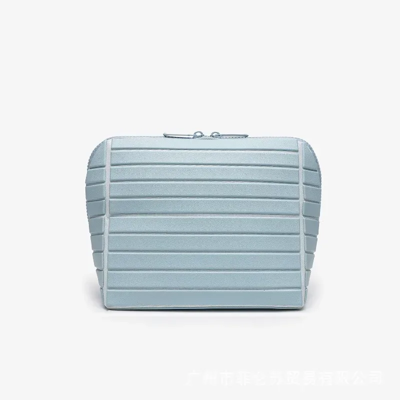 sac de rangement en pvc rayé, grande capacité, pour voyage en plein air, organisateur de produits de toilette, pochette de voyage portable, sac à cosmétiques