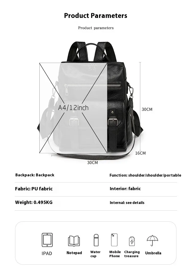 nouveauté vente chaude femmes sac à dos sac à main en cuir dames pu sac à dos design de mode sac à dos voyage sacs à dos sac à bandoulière