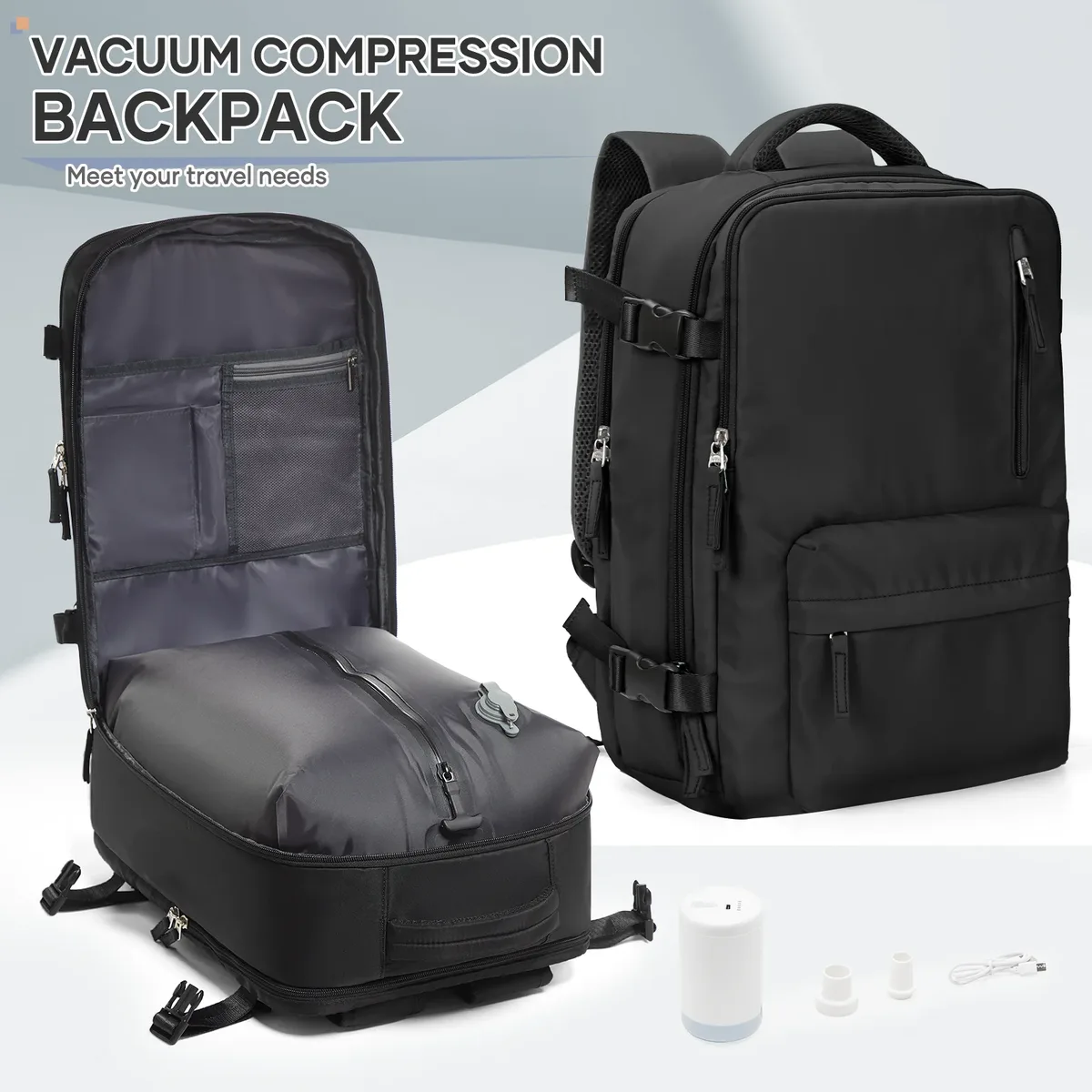 easyjet sac de cabine 45x36x20 sac à dos de voyage sous vide, bagage à main ordinateur portable d'affaires femmes hommes sac à dos sac de travail, sacs de rangement sous vide