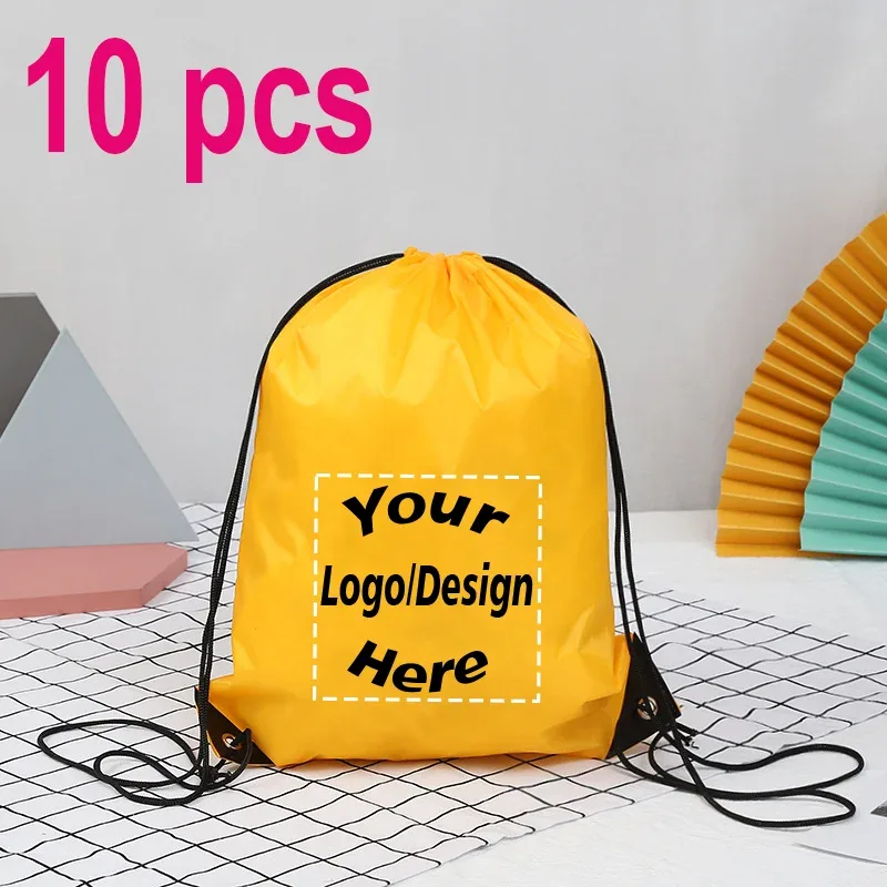 sac à dos personnalisé avec proximité wstring, sac de voyage en plein air, de dehors, d'entraînement, de chaussures de bug astique, impression de logo, cadeau personnalisé, 10 pièces/lot