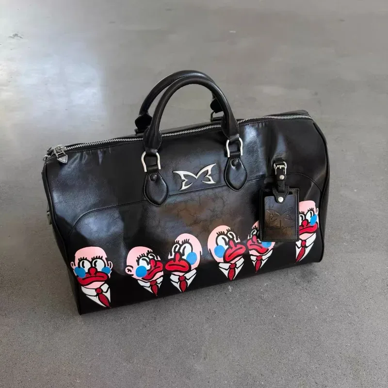sacs de voyage mertra noirs grande capacité, qualité supérieure 1:1, sacs de cabine en cuir pu pour hommes mertra, sacs à dos pour femmes