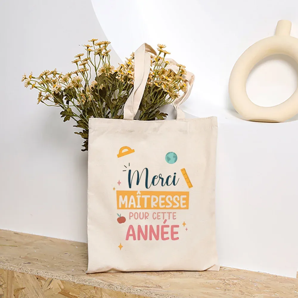 merci maîtresse femmes sacs à main mode toile sac à bandoulière grande capacité sacs fin de l'école année cadeau entreprise