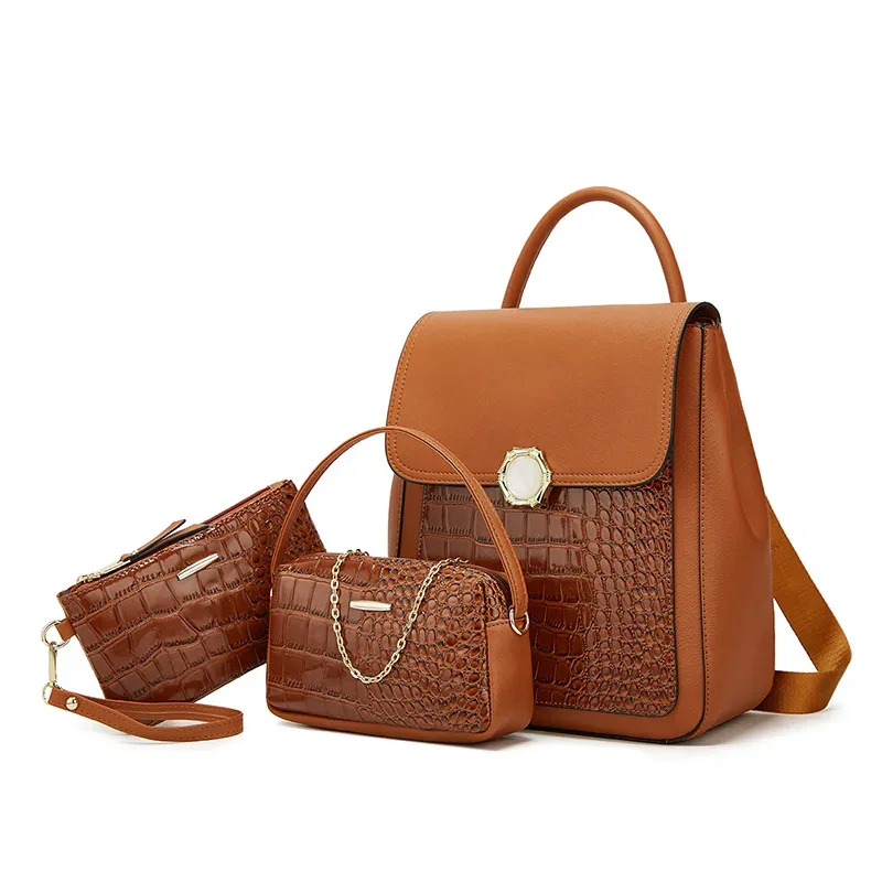 ensemble de sacs à dos pour femmes, 3 pièces, style coréen, sac de voyage scolaire tendance