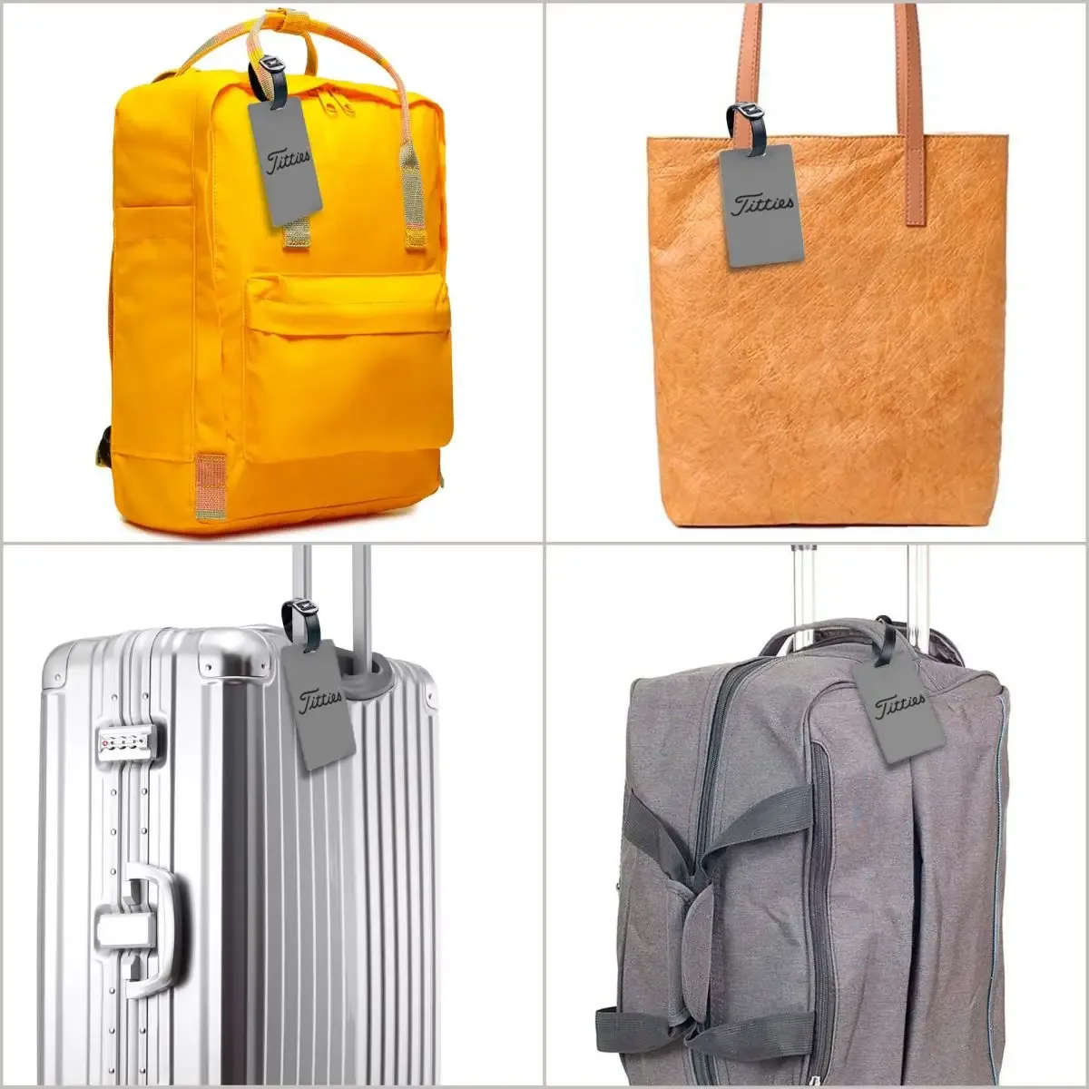 t-titties étiquettes de bagage motif balle de golf, accessoires de valise, porte-étiquette d'identification pour bagages de voyage, nom et adresse