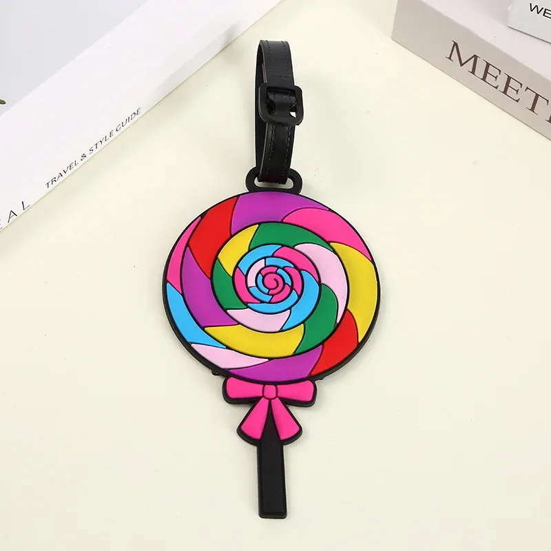 étiquette de bagage en silicone, 1 pièce, dessin animé mignon, animal créatif, étiquette de valise, nom d'identification, petit pendentif, accessoires de voyage
