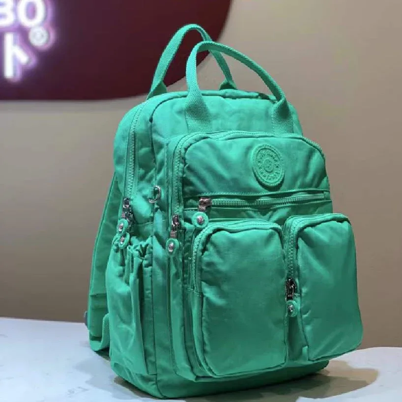 sac à dos imperméable en nylon pour femmes, poignée souple, solide, multi-poches, fermeture éclair, sacs d'école pour ordinateur portable, 2023