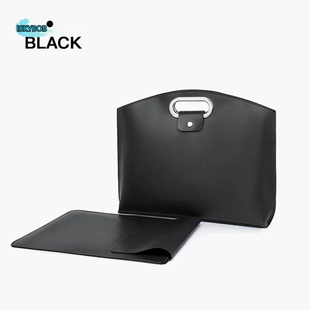 Sac fourre-tout décontracté en PU pour documents de bureau, grande capacité, couleur unie, sacoche pour ordinateur portable, sac à main, sacoche pour dossiers, pour femme