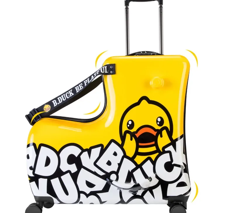 nouvelle valise d'équitation pour enfants sur roulettes, valise de voyage à roulettes de dessin animé pour enfants, peut s'asseoir et faire du cheval, bagages roulants, cadeaux