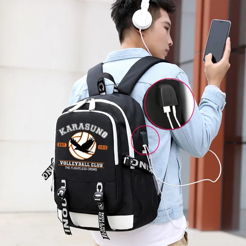 Sac à dos Anime Volleyball Junior pour adultes, cartable Manga, sac pour ordinateur portable étanche, grande capacité pour voyager, 03 Bookbags