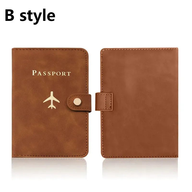 étui porte-passeport en cuir pour essentiels de voyage, portefeuille cartes de crédit, housse de passeport pour femme/homme avec boucle