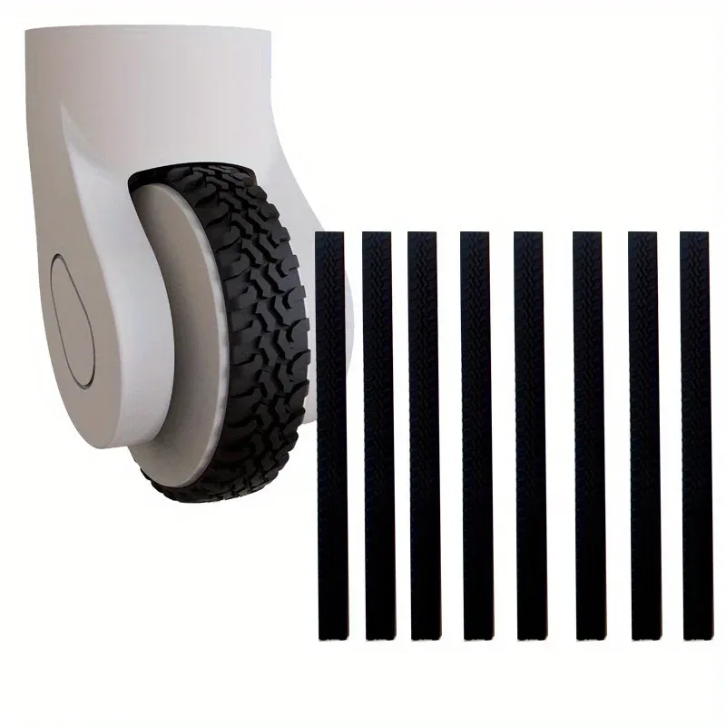 4 pièces de rechange pour roues de chariot, couvre-roues silencieux auto-adhésifs en silicone, anneau de protection en caoutchouc pour roues de valise de voyage