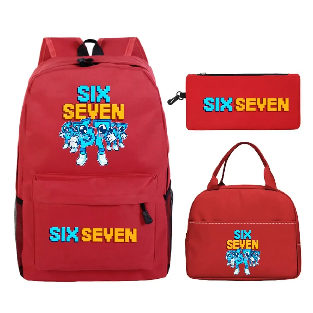 ensemble de 3 sacs d'école amusants avec impression de chiffres 67 six sept pour filles et garçons, avec boîte à lunch et trousse à crayons, sac à dos de voyage amusant 67