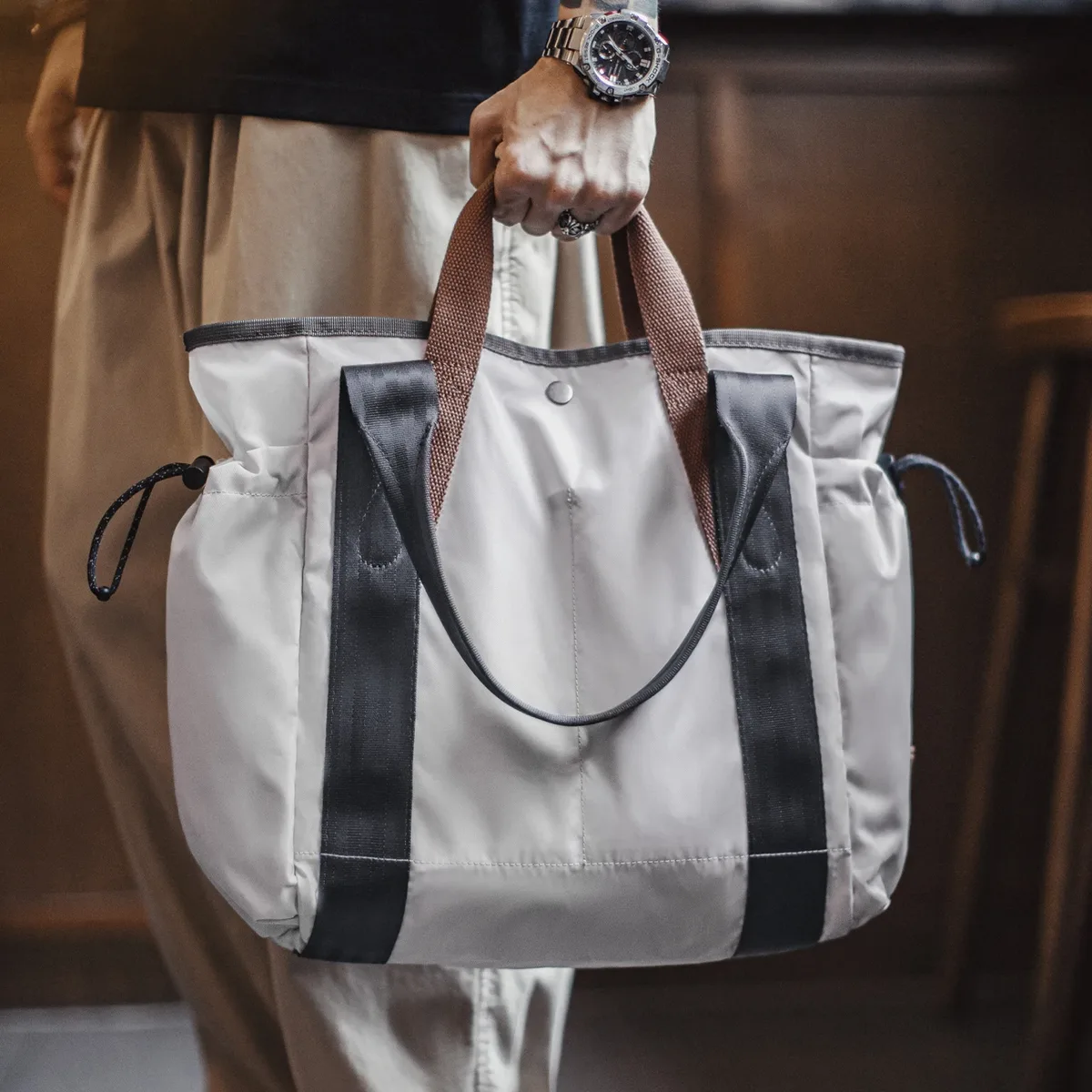 maden – sac fourre-tout vintage étanche pour hommes, sacs à bandoulière de grande capacité, sac pour ordinateur portable de banlieue, sac à main polyvalent pour voyage