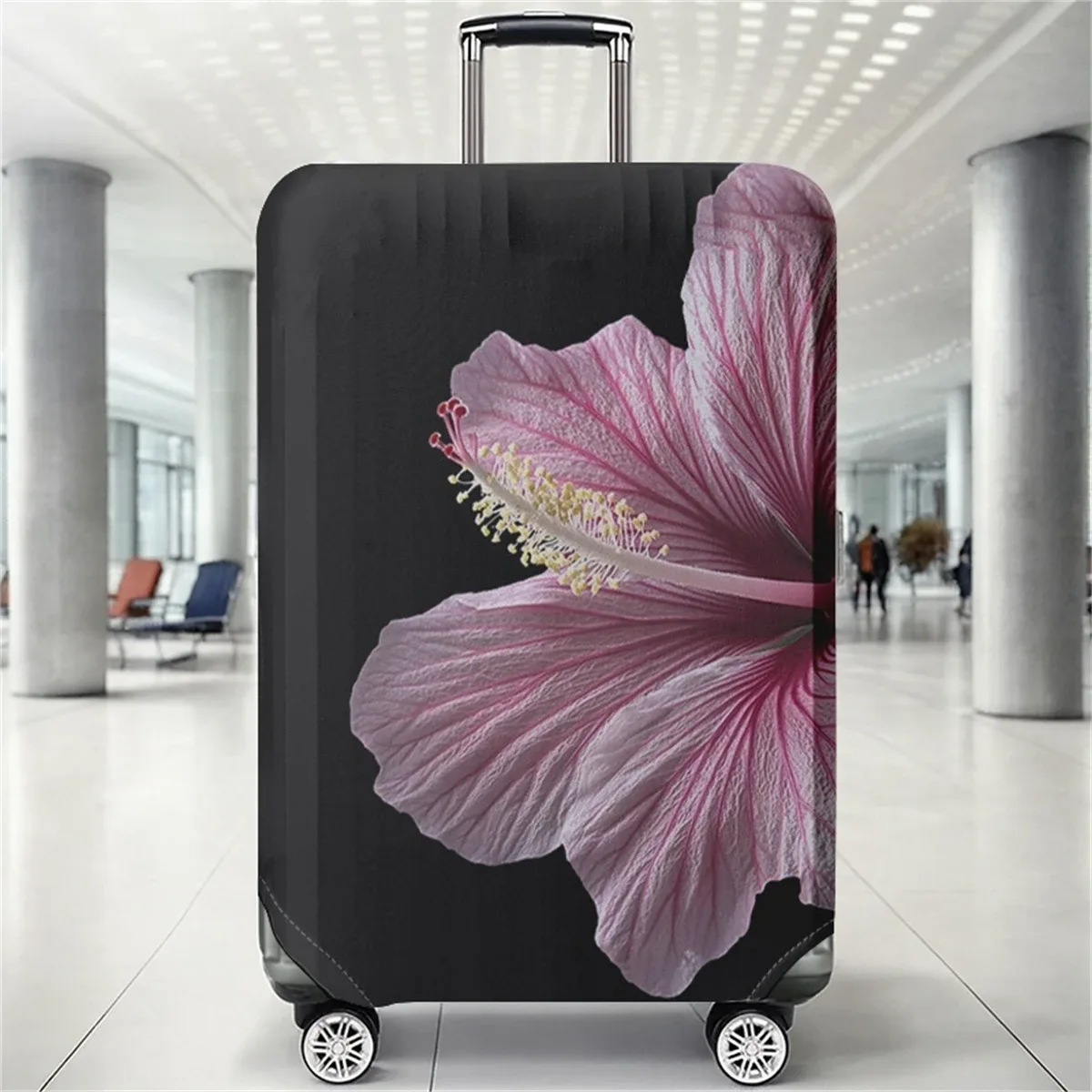 housse de protection pour bagages à motifs floraux, adaptée aux bagages de 18 à 32 pouces, avec protège-poignées, accessoires de voyage