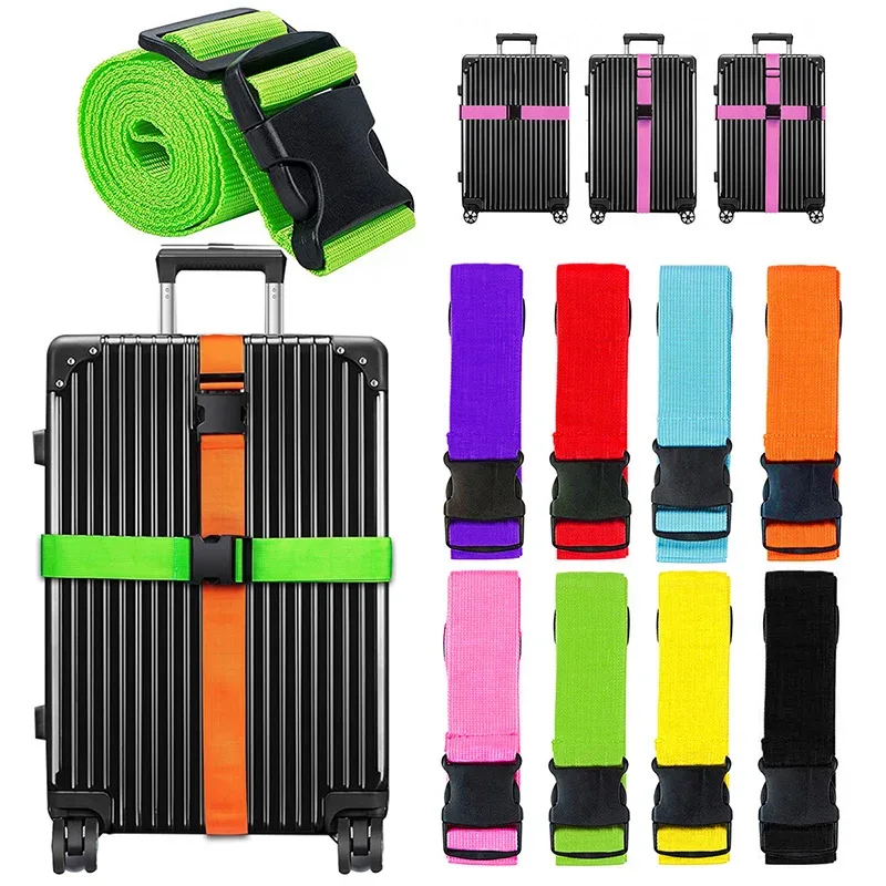 nouvelle sangle de bagage réglable, accessoire de voyage, sangle à boucle unique pour valise, ceinture d'embal