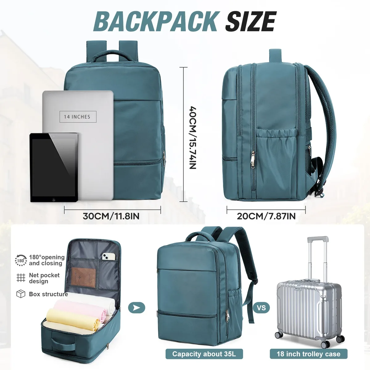ryanair sac à dos 40x30x20 sac de cabine sac à dos de voyage pour hommes femmes bagage à main sac à dos pour ordinateur portable, sac à dos d'entrée, sac à mouche de cabine