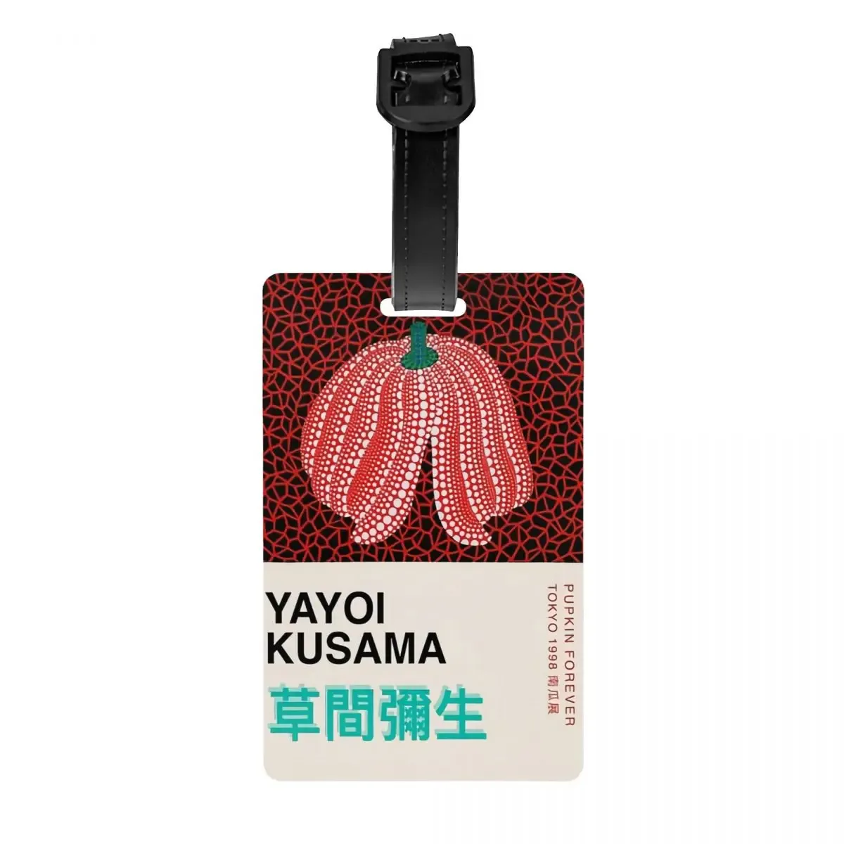 étiquette de bagage personnalisée yayoi kusama, peinture abstraite, protection de la vie privée, étiquettes de bagage, sac de voyage, valise attro