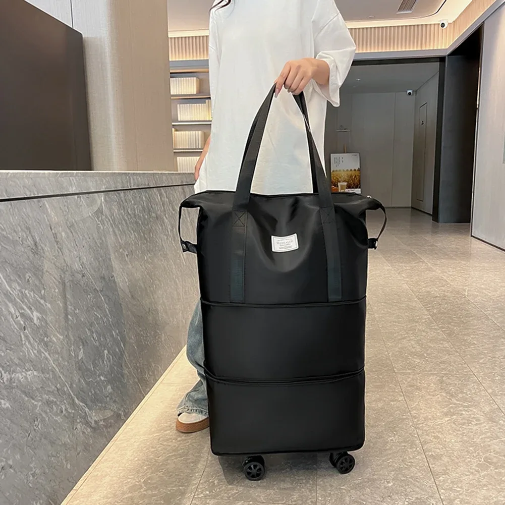 Sac de voyage extensible à roulettes, sac trolley pliable grande capacité, séparation sec-humide, unisexe, pour voyages d'affaires