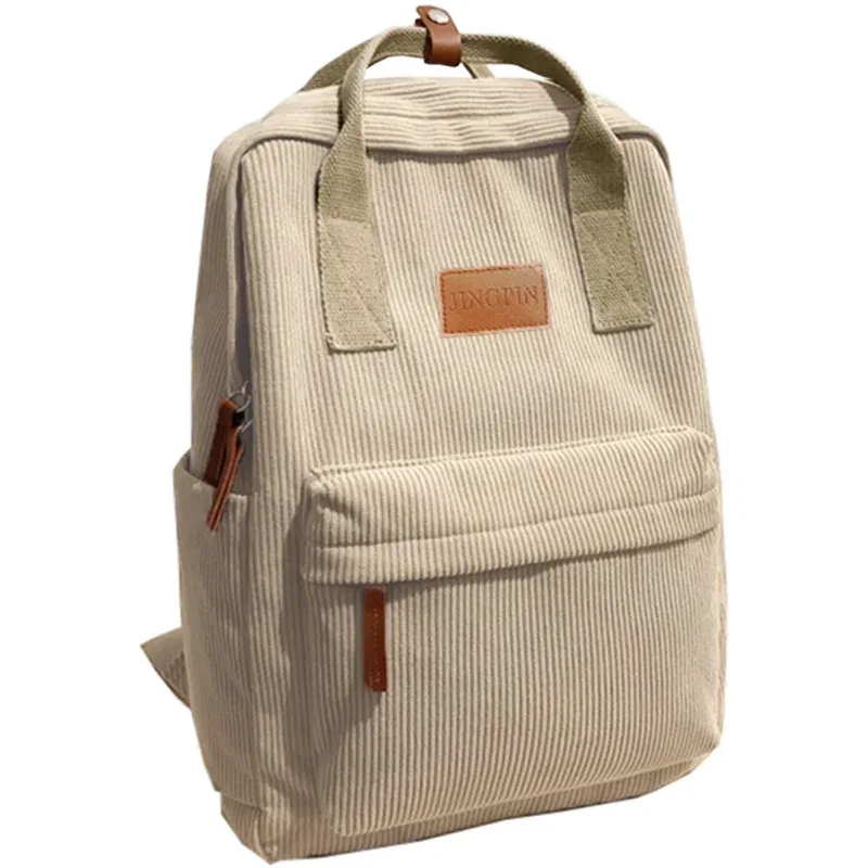 sac à dos élégant en velours côtelé, multicolore, sangle réglable, léger pour un usage quotidien, décontracté, fonctionnel, élégant, simple