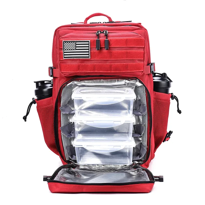 45l sac à dos de gestion des repas pour hommes femmes tactique adultes isolé déjeuner athlètes sac de sport sacs à dos de sport avec porte-bouteille