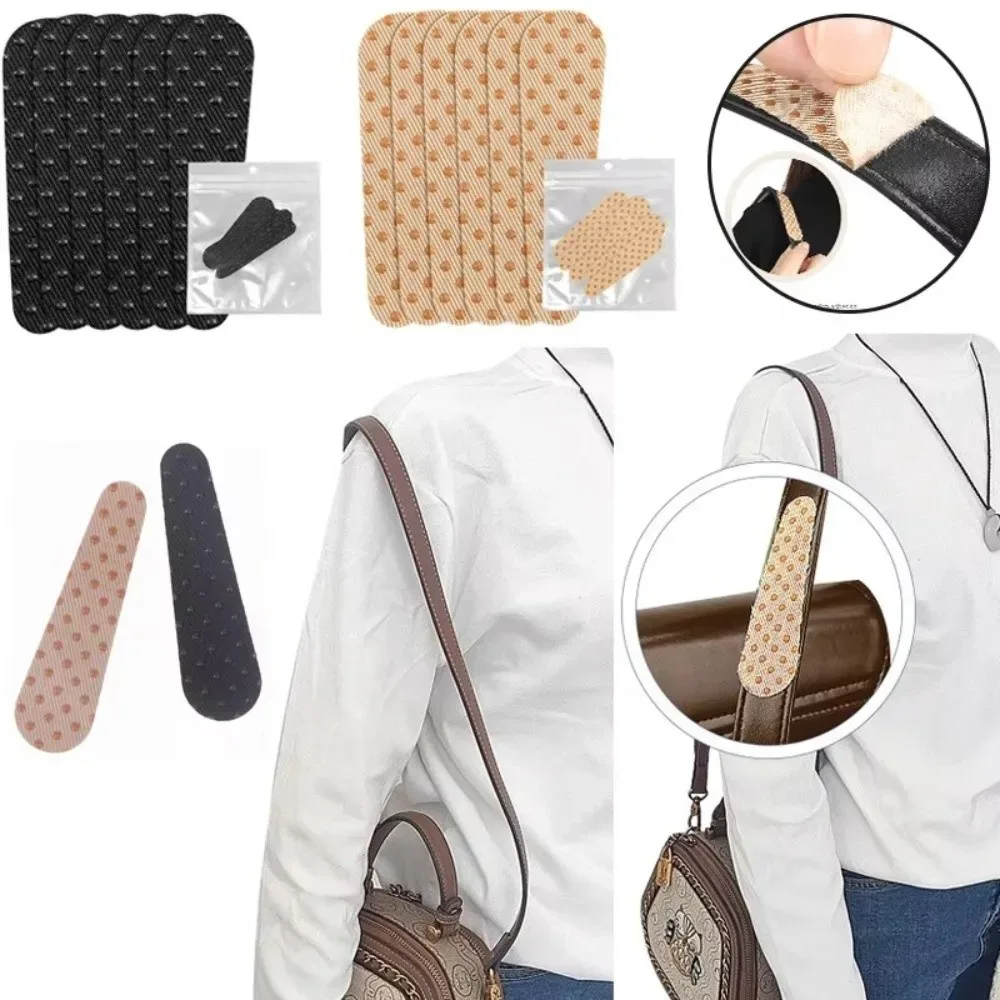 6 patchs antidérapants en silicone à pois pour sacs à bandoulière, bandes antidérapantes réutilisables, autocollants pour bretelles, coussinets antidérapants