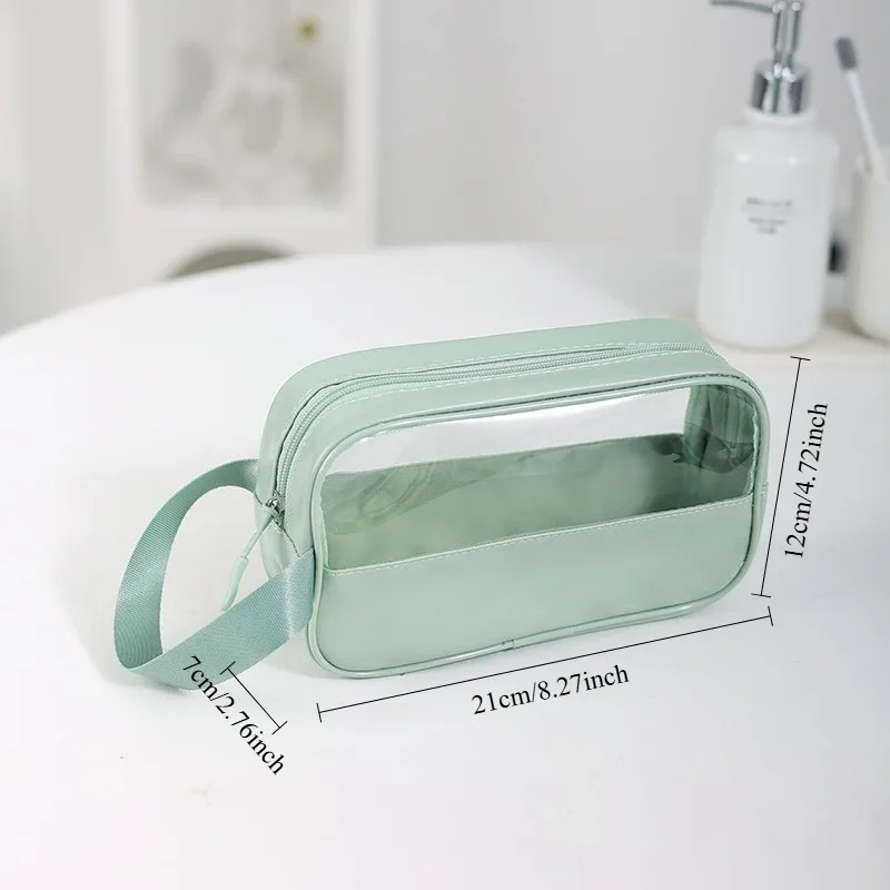 trousse à cosmétiques en maille noire à double couche, trousse de maquillage portable de grande capacité, trousses de toilette à fermeture éclair, trousse de voyage, évaluationstorage, poudres