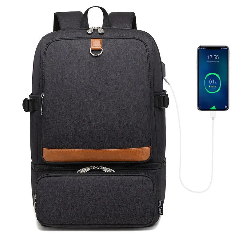 sac à dos isotherme noir pour ordinateur portable, sacs isothermes, compartiment usb, sacs à dos étanches, randonnée en plein air, sac à lunch isotherme, mode