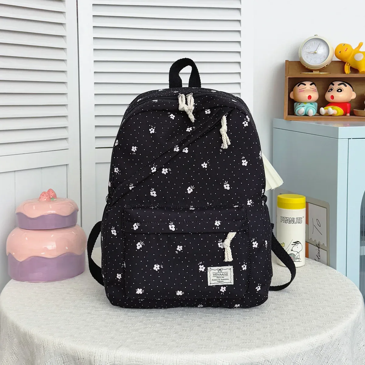 sac à dos pour filles à pois floraux, sac léger multi-compartiments polyvalent, sac à dos pour étudiants pour le campus, les voyages en plein air