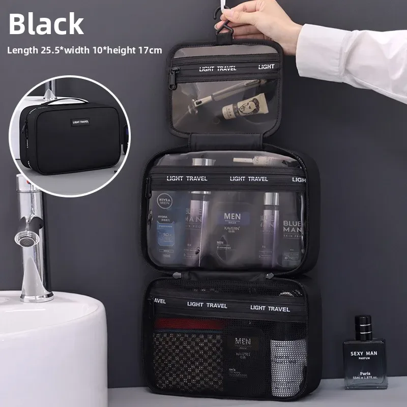 trousse de toilette suspendue imperméable grande capacité, sac de voyage portable, trousse à cosmétiques pour hommes et femmes, pochette de lavage