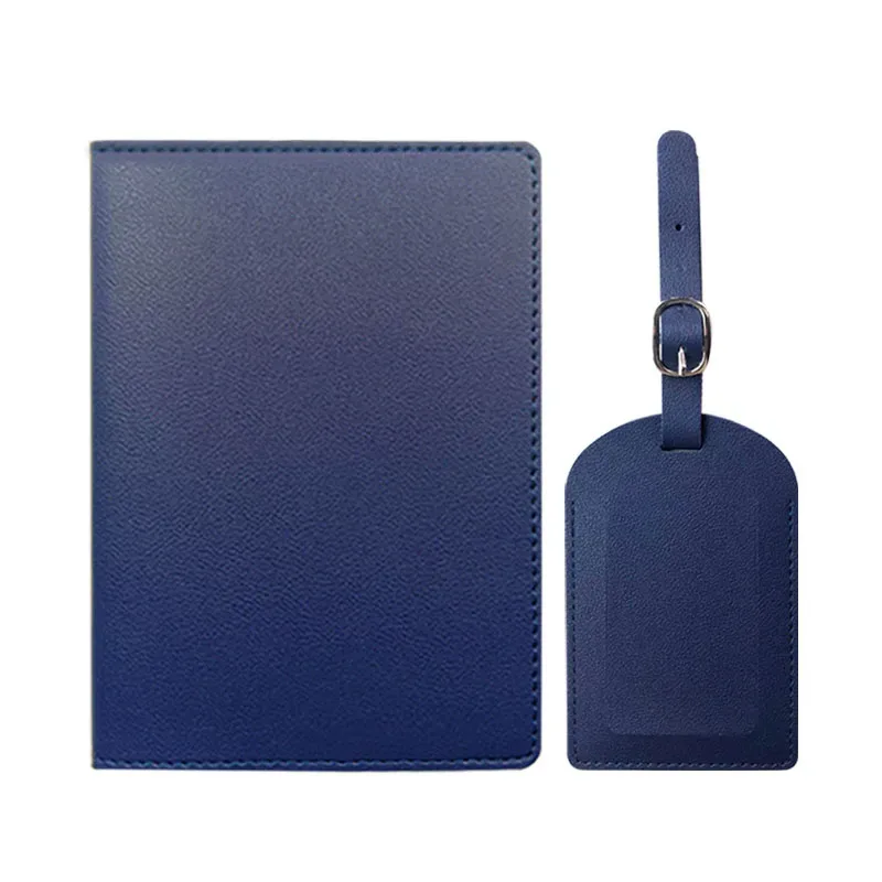 porte-passeport de voyage avec nom personnalisé gratuit, ensemble d'étiquettes de bagage en cuir pu, lettres personnalisées, cadeau, couverture de passeport, étiquette de nom de valise