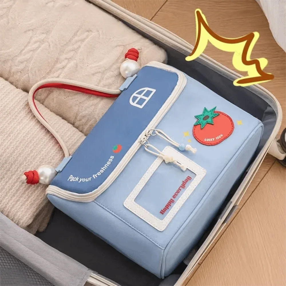 sac à cosmétiques imperméable en forme de maison, portable, avec double fermeture éclair, organisateur de cosmétiques, poignée supérieure, grande capacité, sac à main pour cosmétiques