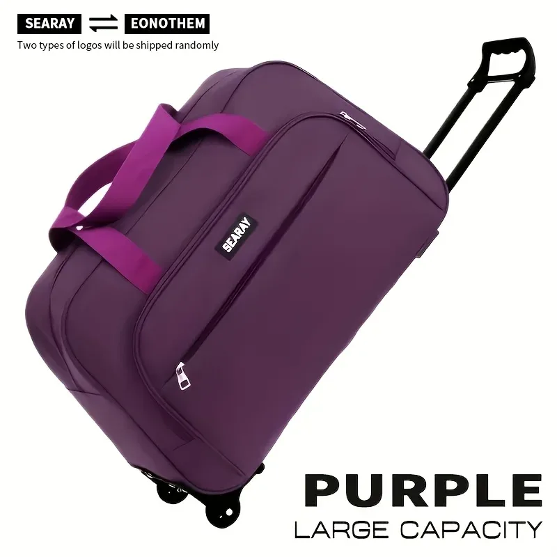 sac de voyage avec poignée et roulettes, bagage pliable de grande capacité, adapté aux voyages, aux vacances et aux trajets quotidiens.