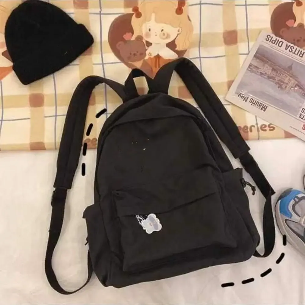 sac à dos décontracté pour lycéens, grande capacité, imperméable, sac de voyage, sacs d'école de couleur unie pour filles