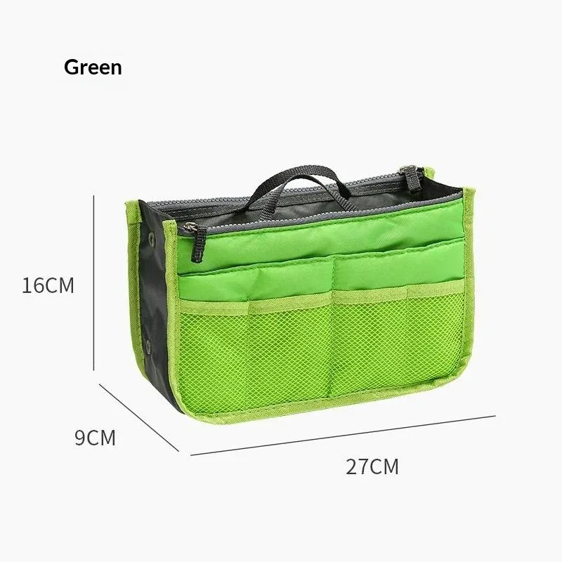 sac de rangement multifonctionnel à double fermeture éclair, grande capacité, pour l'organisation et le classement des articles de maquillage et de toilette.