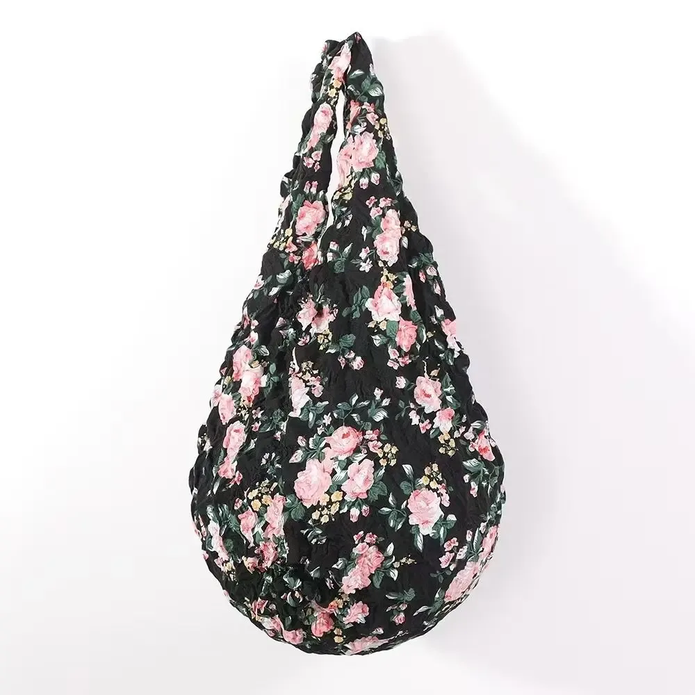 sac pliable à bulles réutilisable, grande capacité, multi-usages, plissé, flexible, sac à main en mousseline, sac de rangement portable, voyage