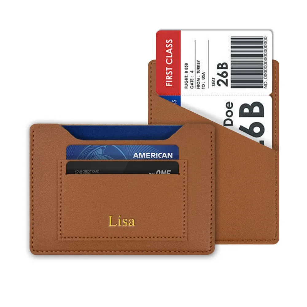 porte-passeport personnalisé avec nom, porte-cartes, porte-billets de voyage en cuir, sac de passeport, couverture de passeport unie.