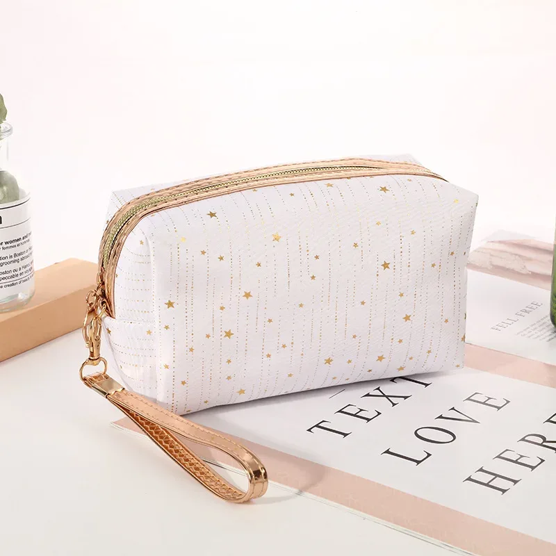 sac de maquillage estampage, sac à cosmétiques de voyage, sacs de maquillage à fermeture éclair, organisateur de cosmétiques, pochette de rangement, trousse de toilette de voyage portable