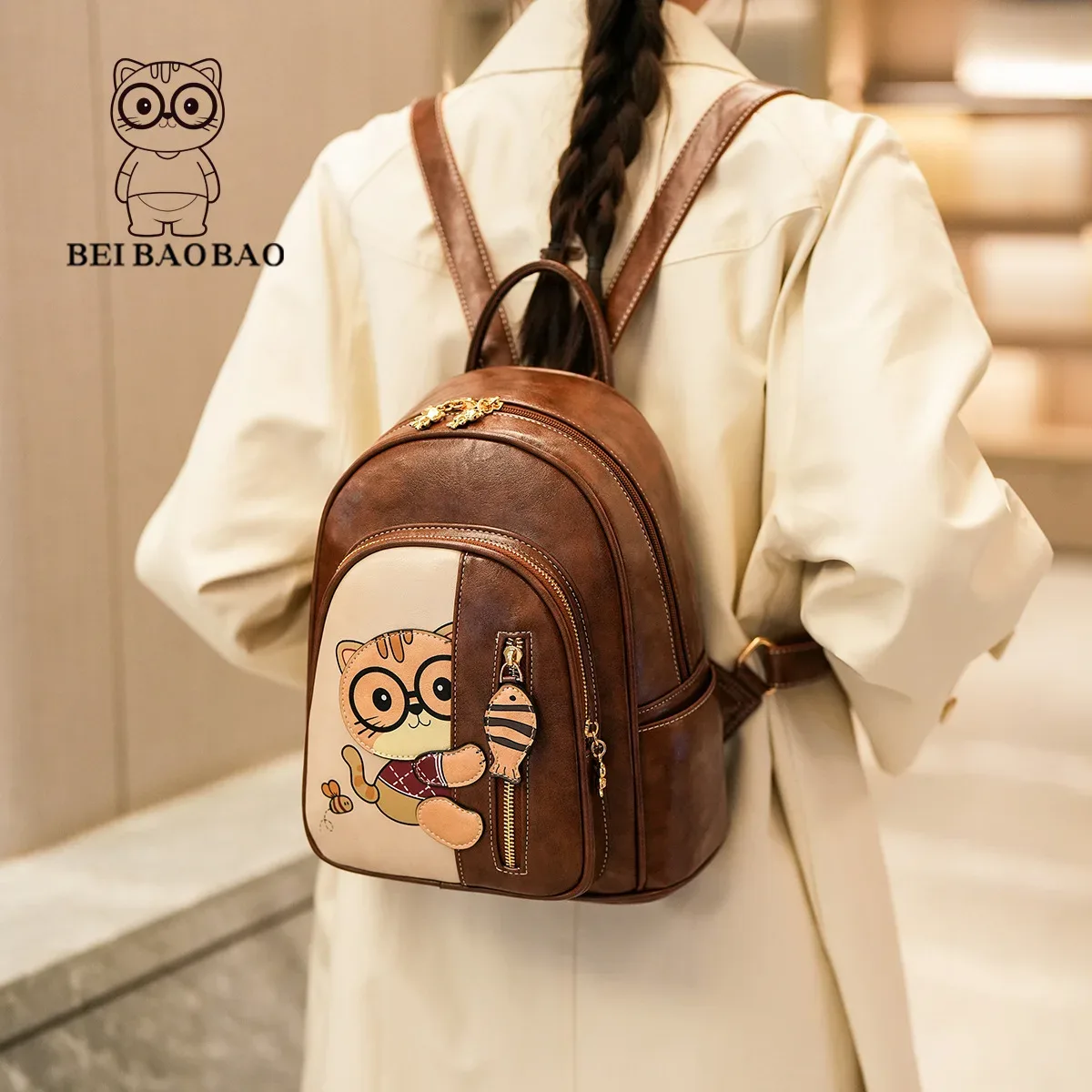 Collège femmes sac à dos concepteur en cuir souple Vintage Packbag femme voyage sac à dos sacs d'école pour adolescentes sac à bandoulière
