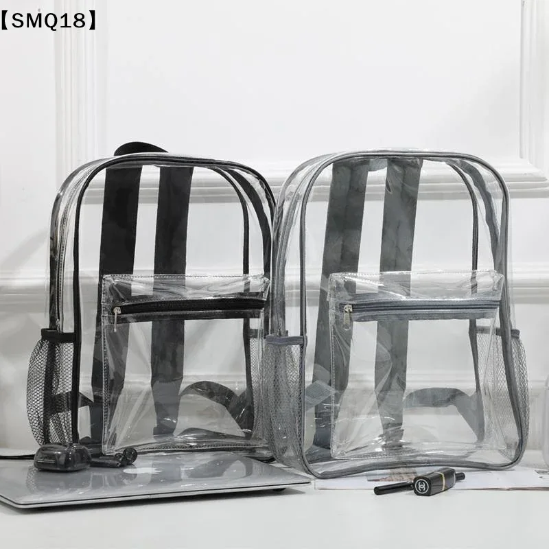 sac à dos transparent en pvc pour sports de plein air et fitness, sac à dos de voyage décontracté visible, grande capacité, sac à bandoulière étanche【smq】