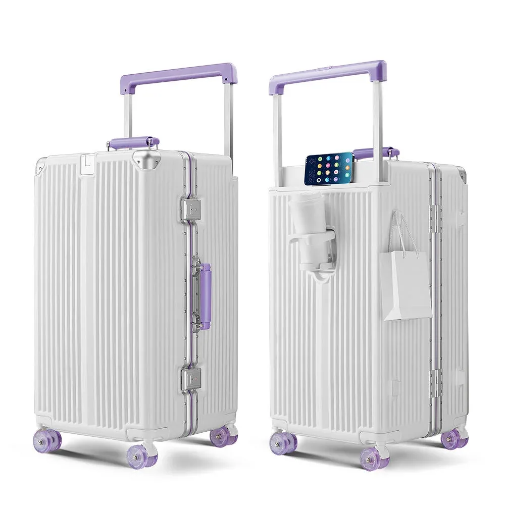 Valise de voyage grande capacité Bunnyfly - Roues pivotantes silencieuses, serrure TSA, bagage moderne large pour les voyages 20/24/26/28 pouces