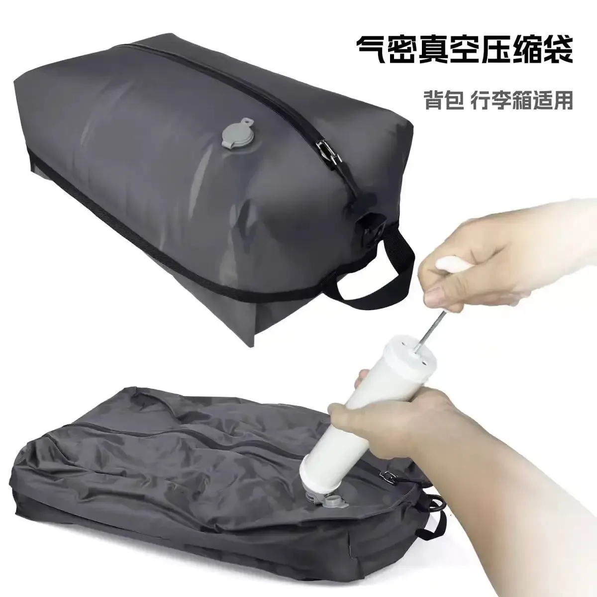 sac à dos de voyage avec airbag, sac à dos imperméable pour sports de plein air, pour ordinateur portable 15,6 pouces, sac à dos à compression sous vide, avec pompe