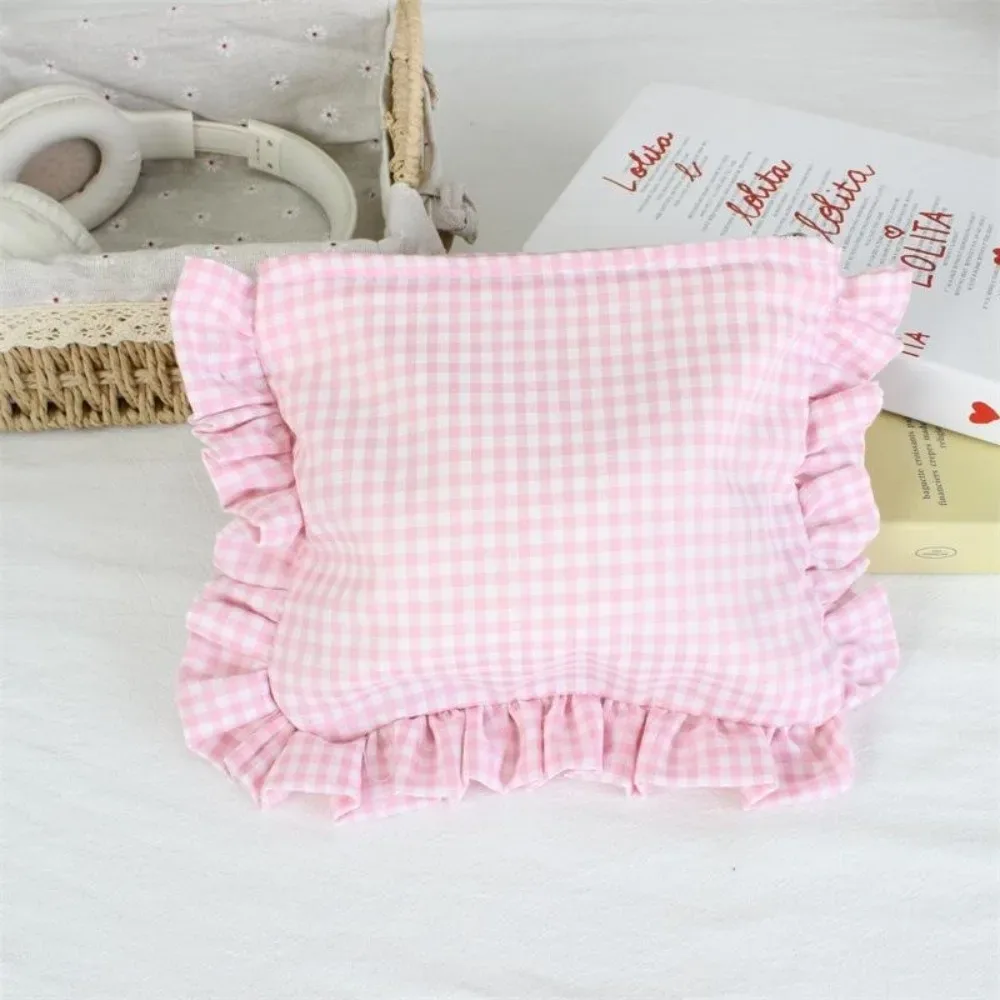 trousse de maquillage à volants et à carreaux durable grande capacité pochette cosmétique portable sac à main zippé maison & voyage