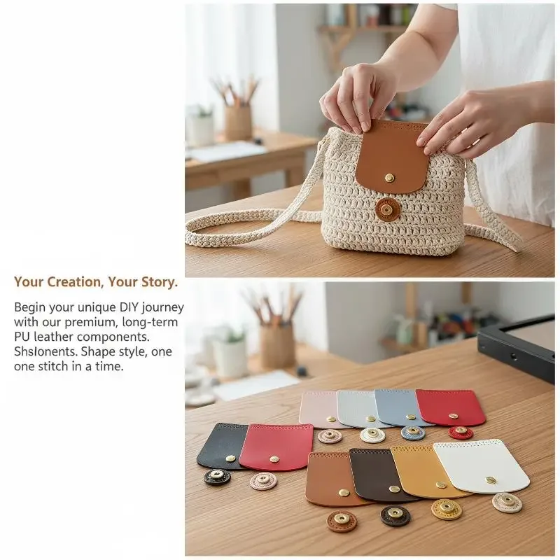 couverture de rabat de sac en cuir pu indémodable, accessoires de sac en crochet diy pour femmes, pièces de rechange pour sac bandoulière fait main