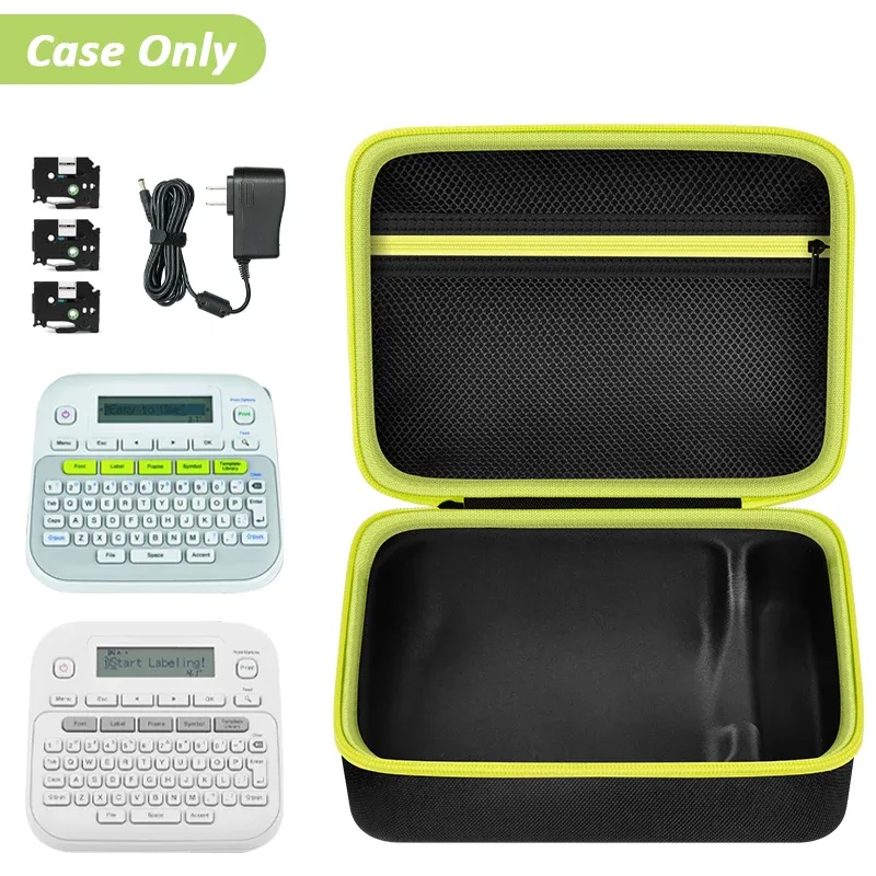 (soulement case) étui compatible avec brother p-touch ptd220 d210 pour la maison/le bureau, étiqueteuse quotidienne, support de rangement, organisateur de transport