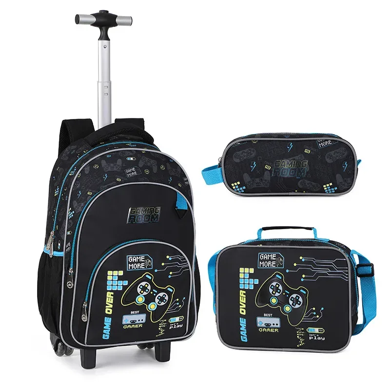 ensemble de sacs à dos à roulettes pour enfants, sac à dos à roulettes pour garçons, sac d'école à roulettes, bagages de voyage à roulettes pour enfants